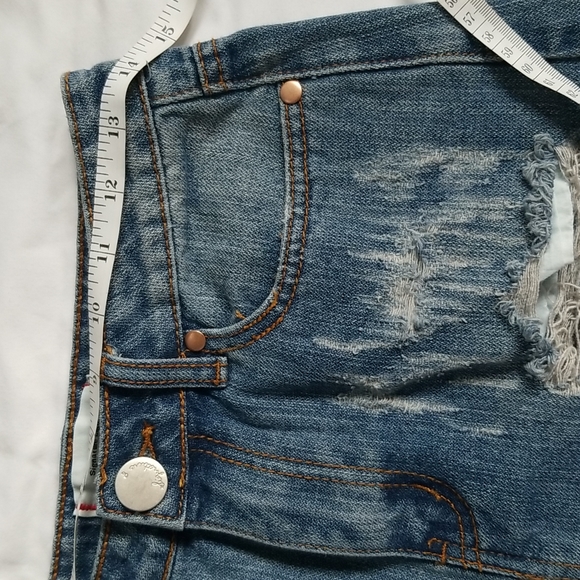 Signature8 Distressed Frayed Denim Mini Skirt - Picture 10 of 11